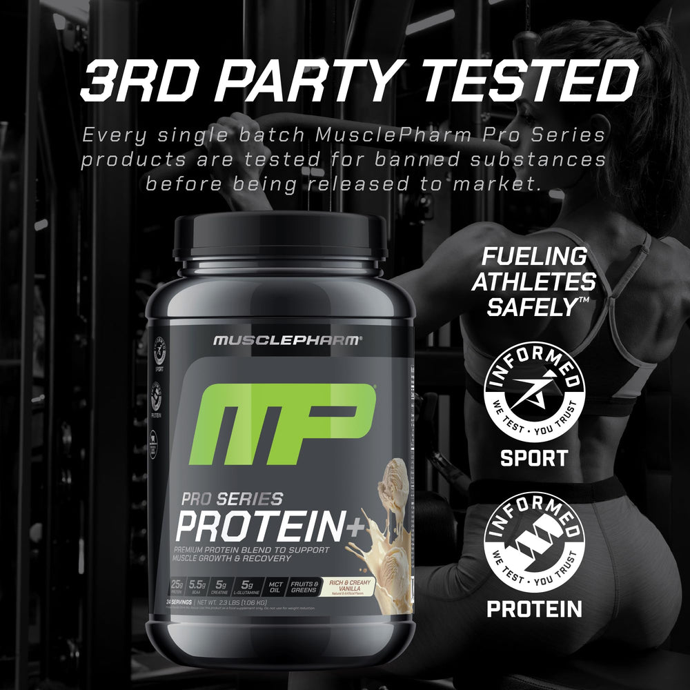 Image showing greens and antioxidants in MusclePharm Protein+ formula for daily wellness