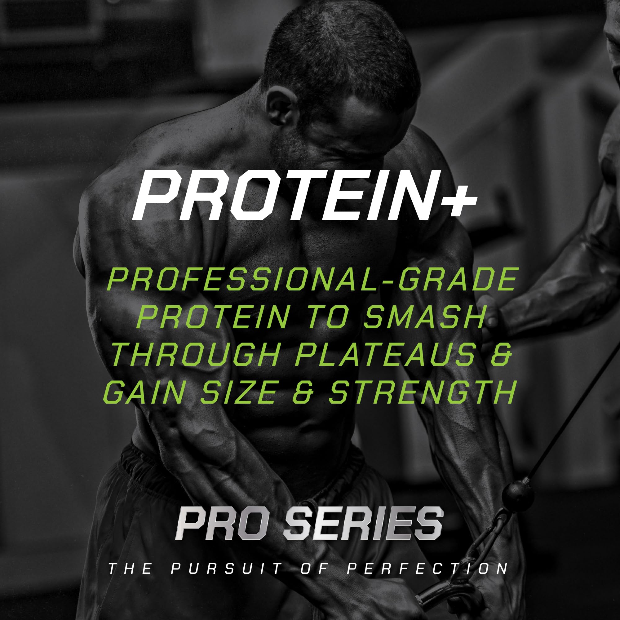 MusclePharm Pro Series Protein+ scoop beside shaker ready to mix after training