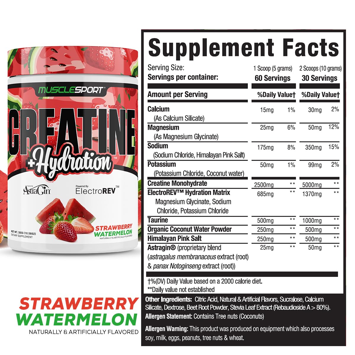 Scoop beside a glass of water, Musclesport Creatine Hydration ready to mix and support performance