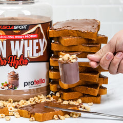 Musclesport Lean Whey Revolution flavor collection showcases diverse taste experiences.