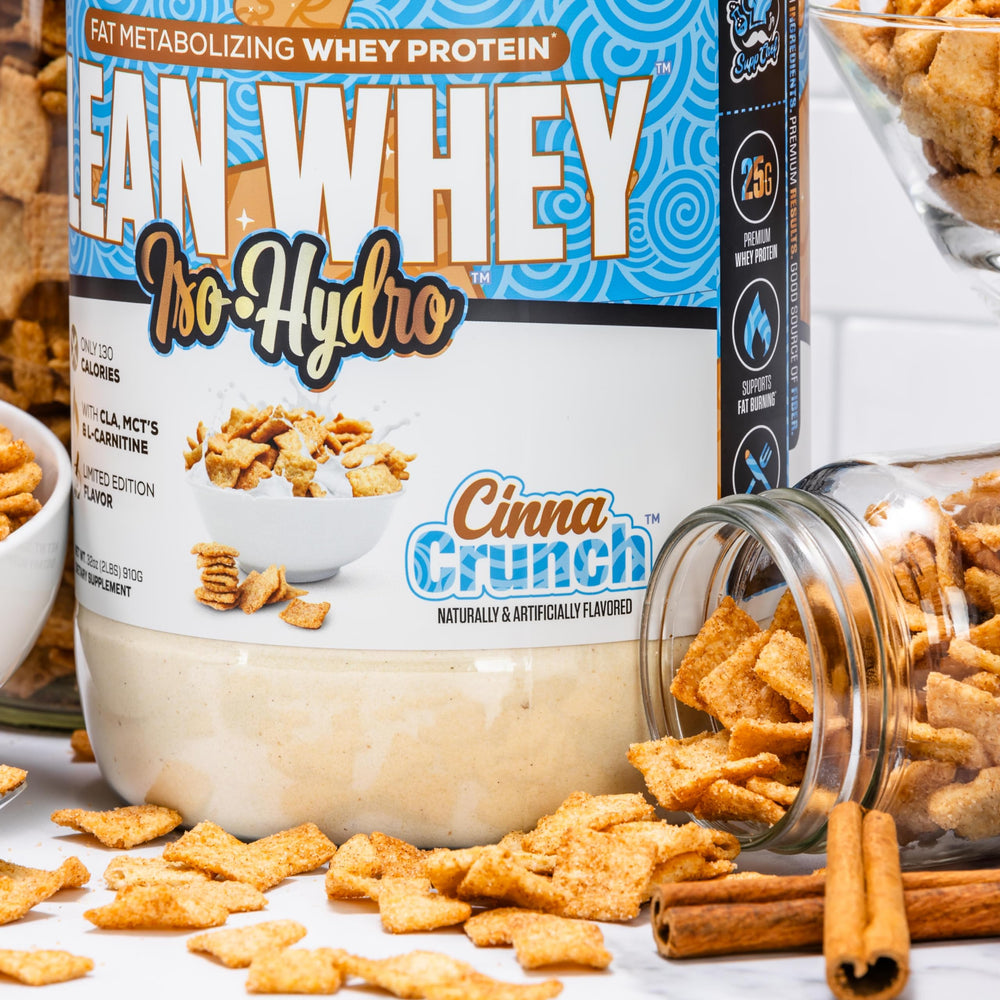Musclesport Lean Whey Revolution scoop emphasizes 25g protein per serving for recovery.