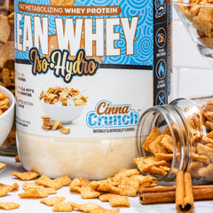 Musclesport Lean Whey Revolution scoop emphasizes 25g protein per serving for recovery.