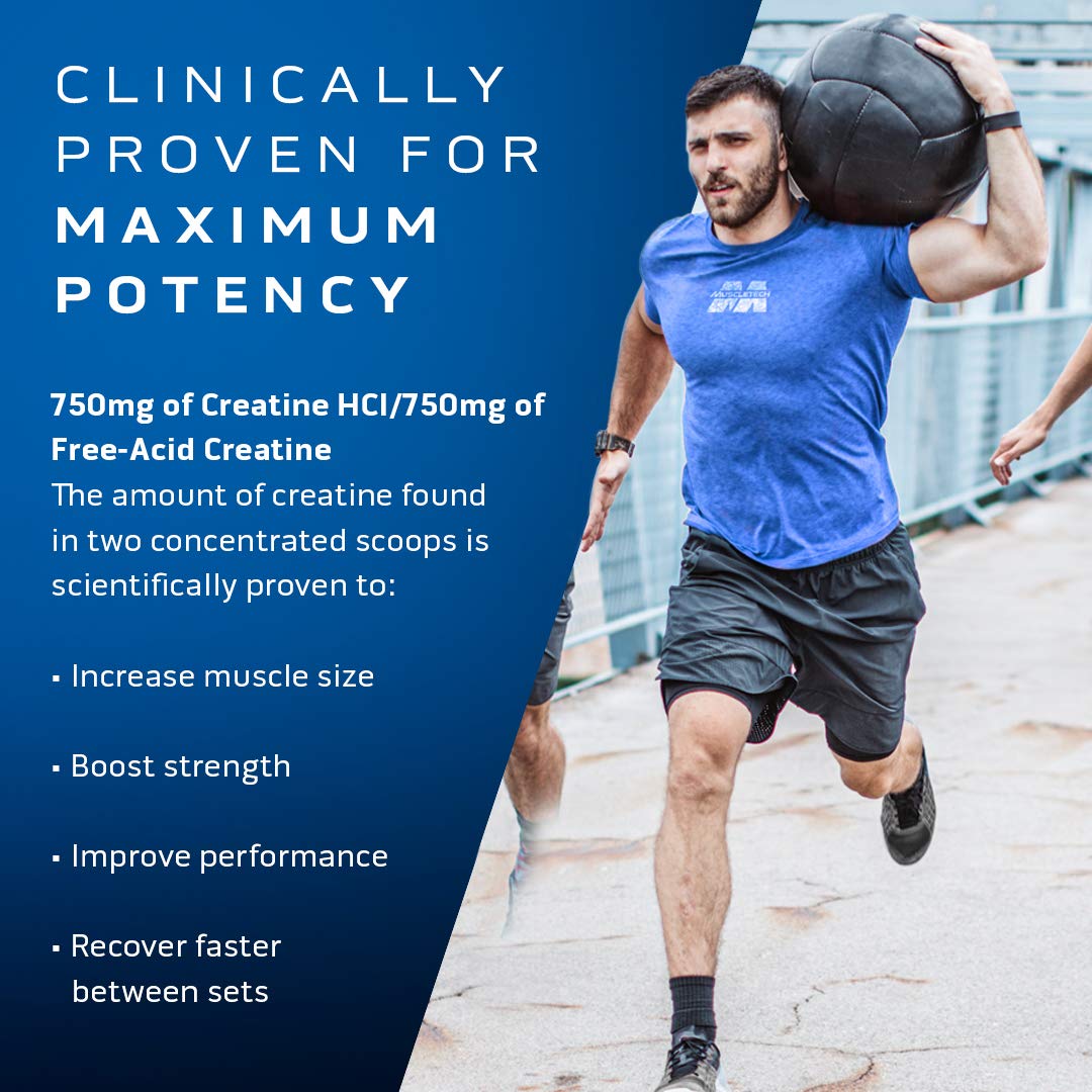 Close-up label highlights Cell-Tech Creactor ingredients and free-acid creatine blend.