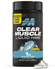 MuscleTech Clear Muscle bottle showing the softgels for lean muscle support