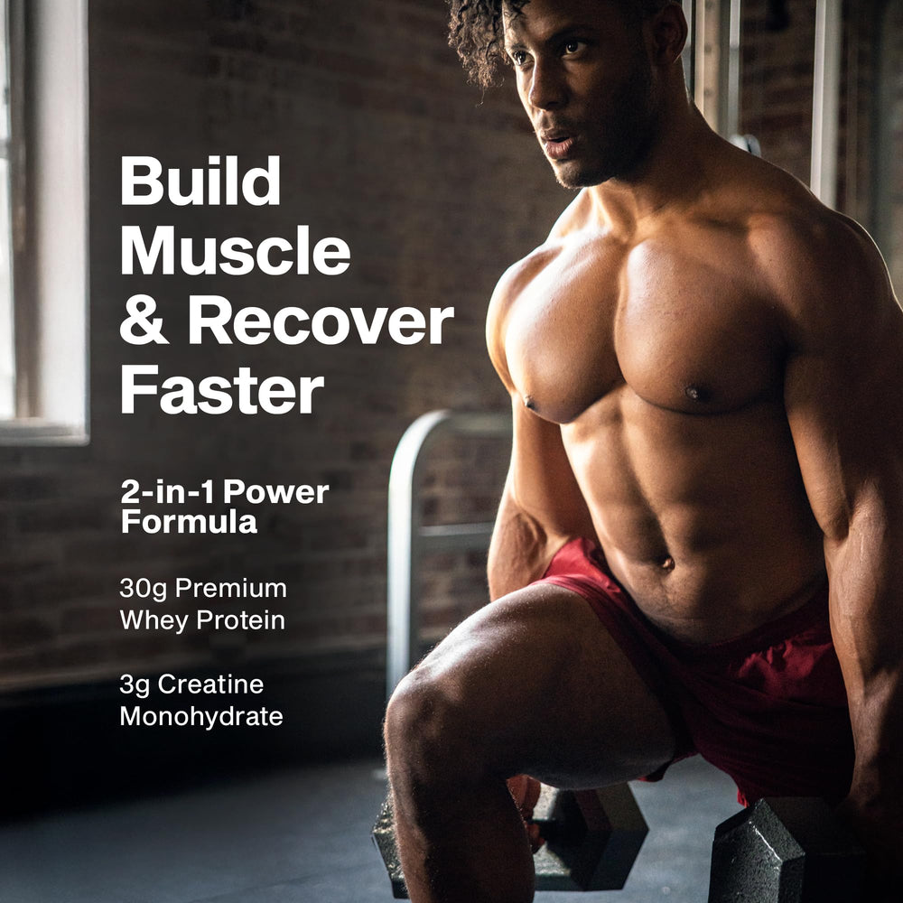 Muscletech Nitro-Tech whey strawberry shaker facilitates quick mixes during workouts