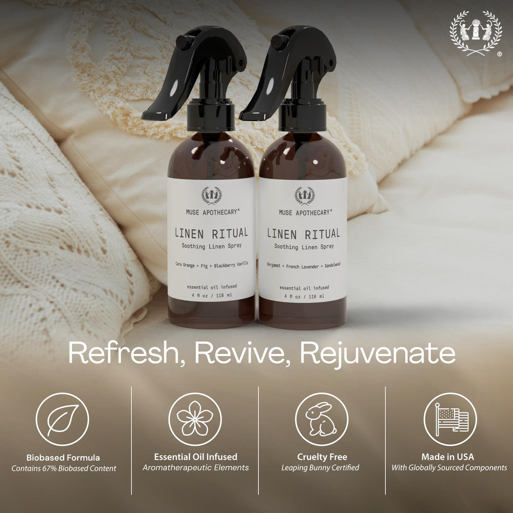 Muse Apothecary Linen Ritual spray keeps closets smelling fresh and inviting