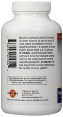 Mushroom Wisdom Maitake D-Fraction capsules close-up highlighting the sealed container