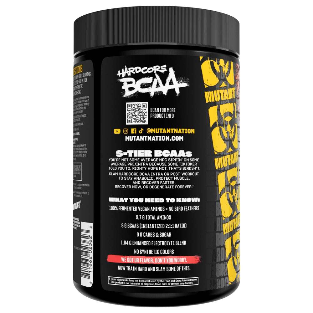 Mutant Hardcore BCAA Watermelon lab-quality testing badge reinforces purity
