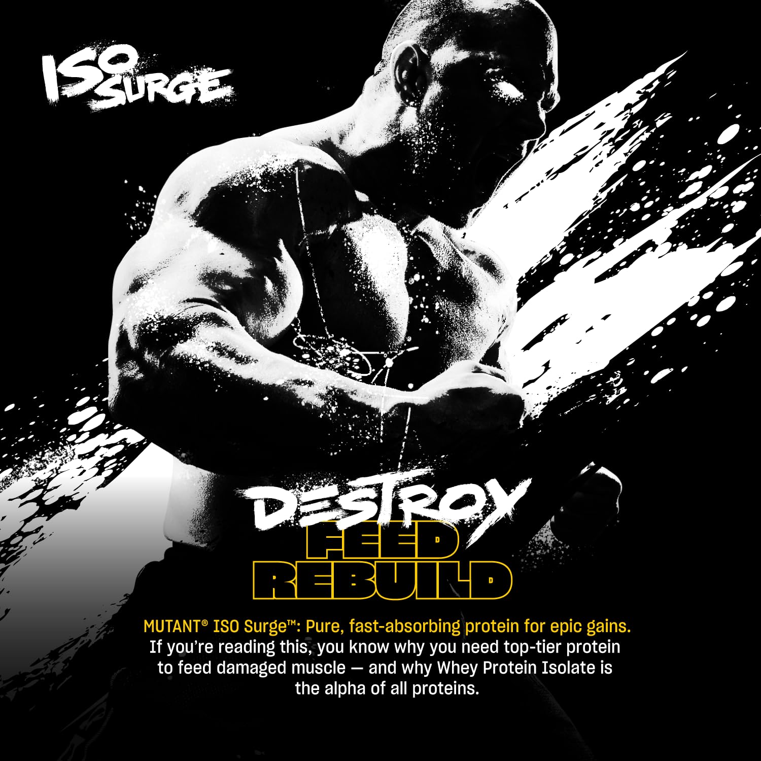 Mutant ISO Surge whey chocolate scoop showing 25 grams of protein