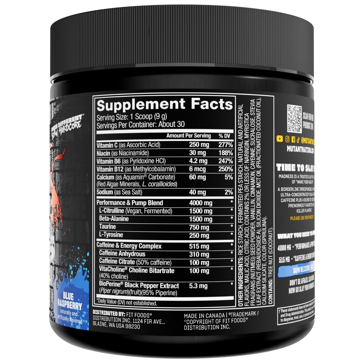 Graphic of Mutant Madness caffeine complex and energy blend