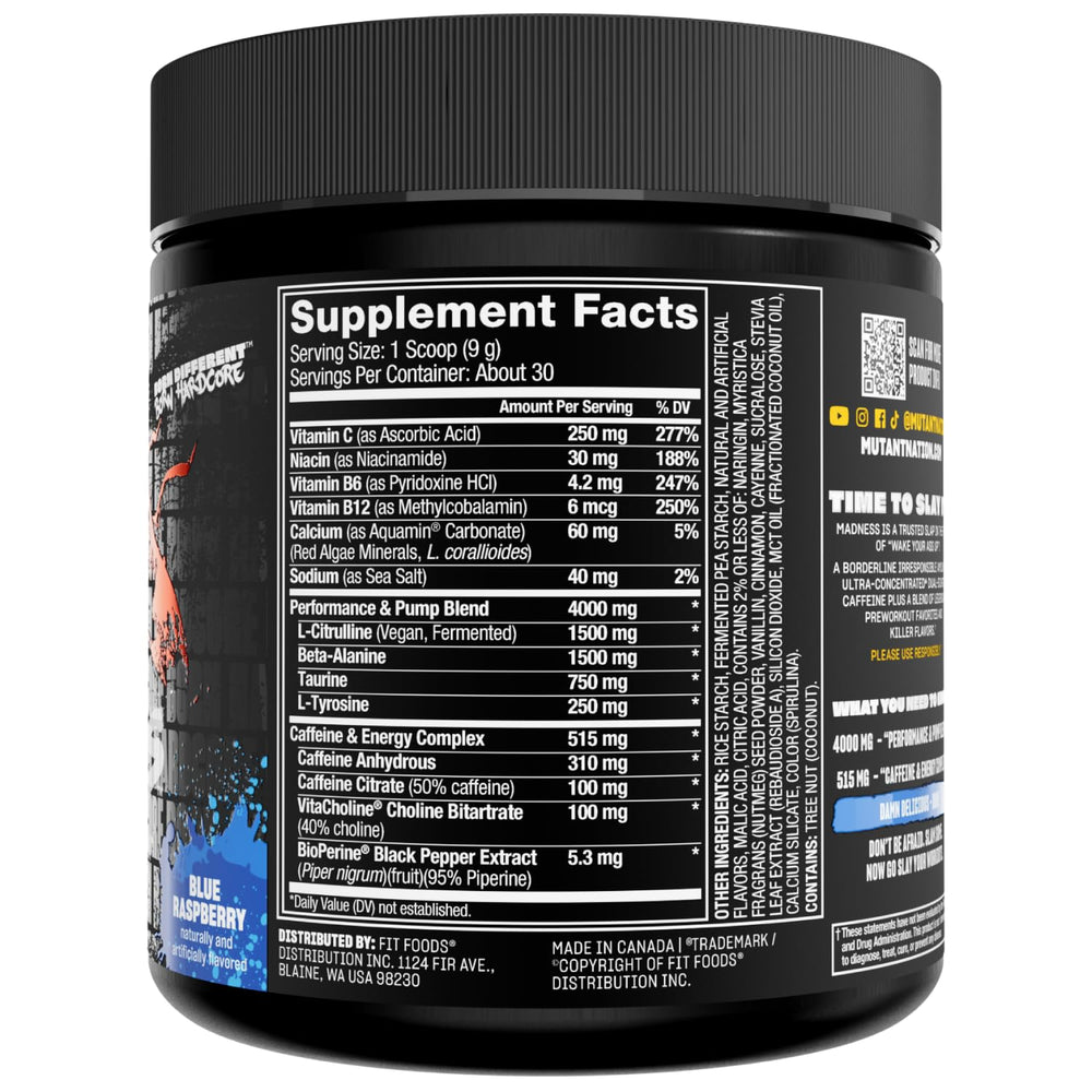 Graphic of Mutant Madness caffeine complex and energy blend