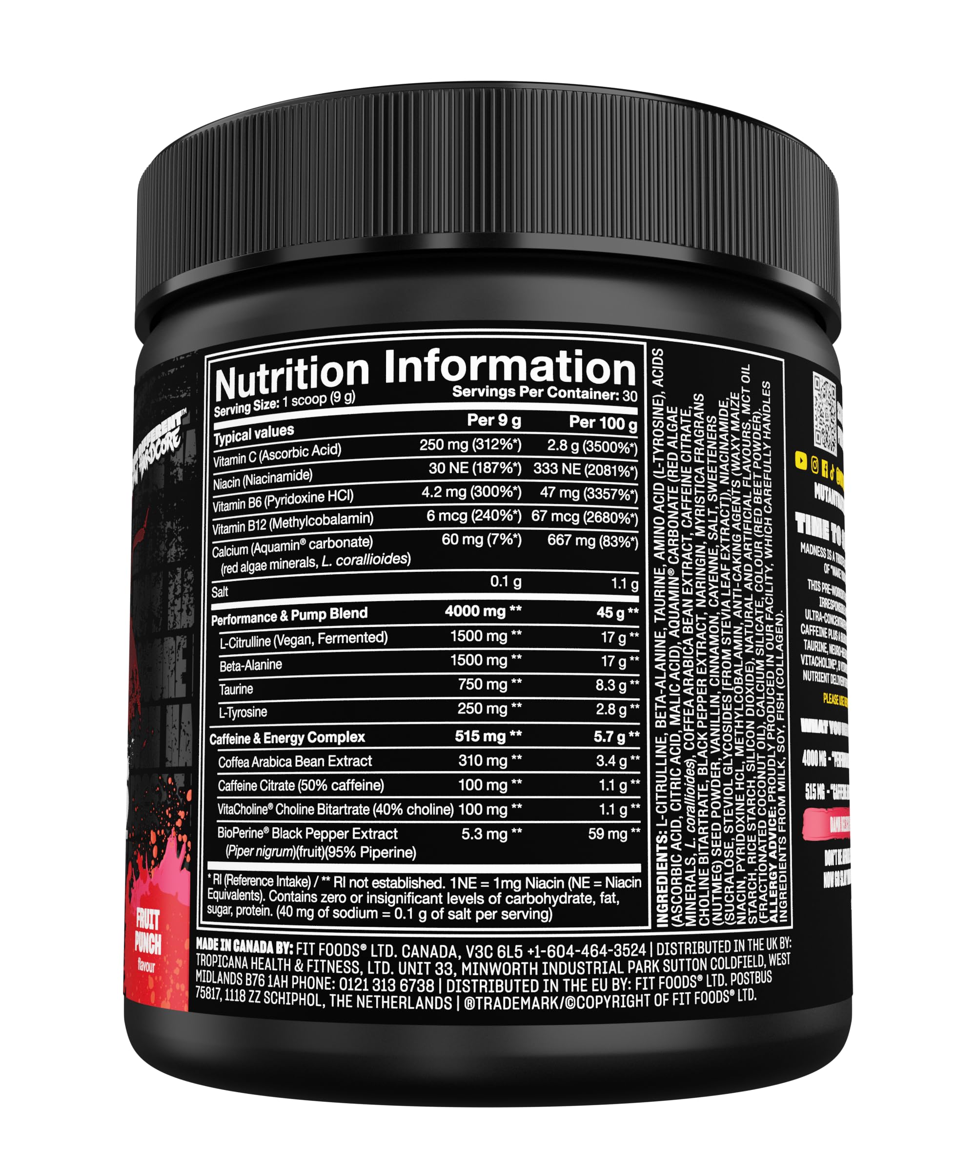 Mutant Madness fruit-punch-serve presents refreshing flavor with sustained focus.