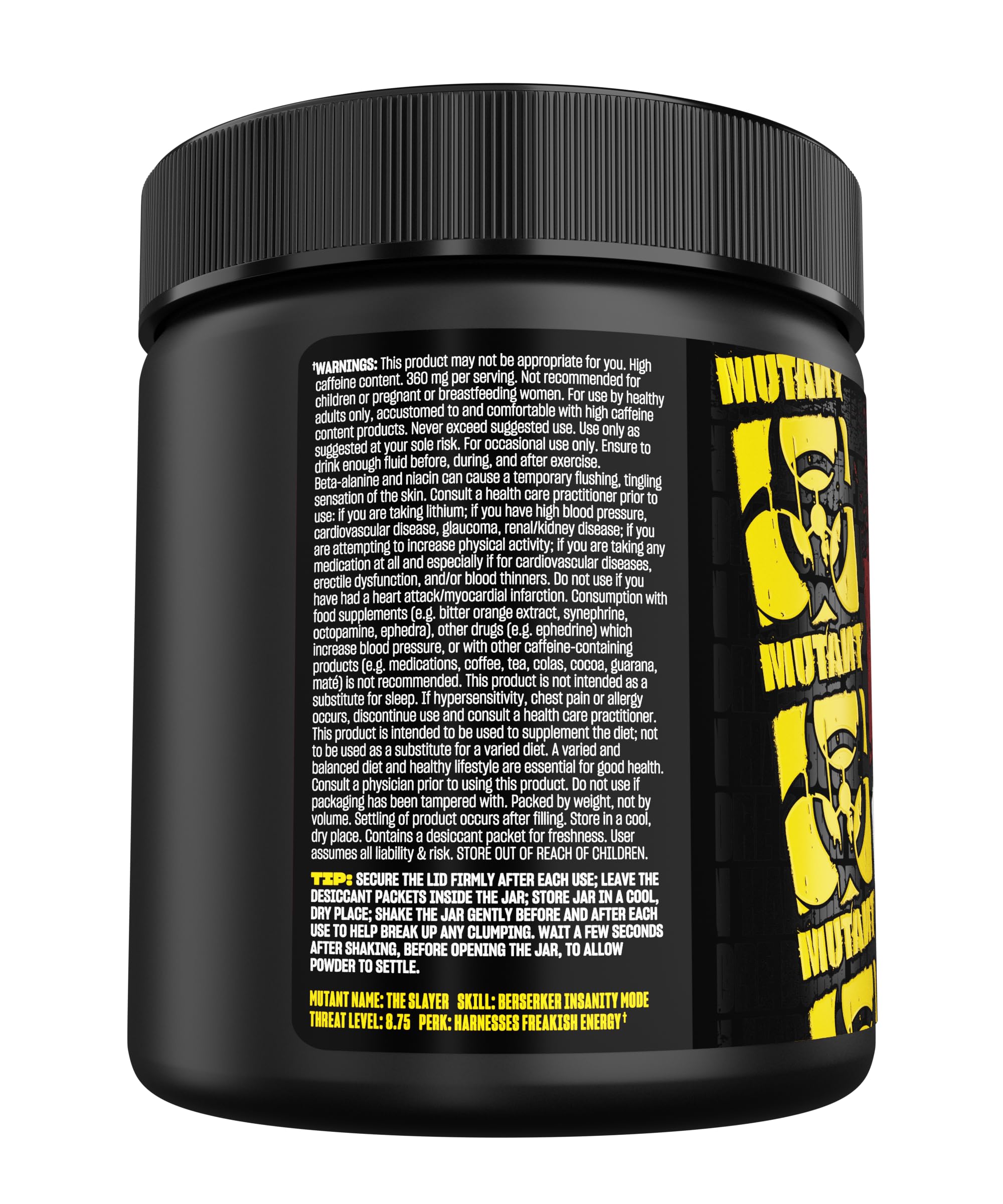 Mutant Madness nutrition-panel closeup highlights vitamins and electrolytes.