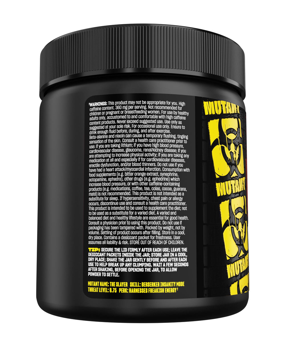 Mutant Madness nutrition-panel closeup highlights vitamins and electrolytes.