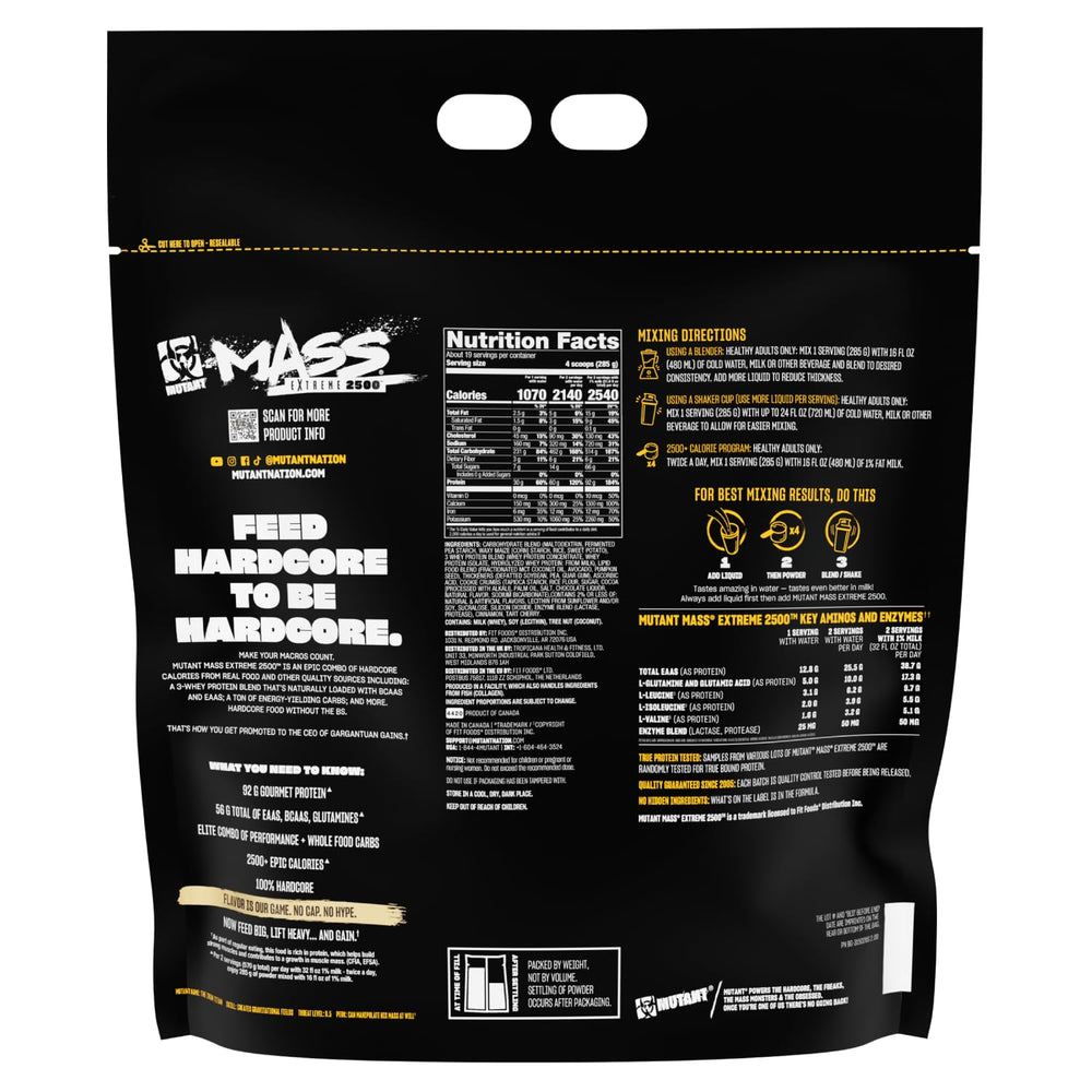 Athlete prepares Mutant Mass Extreme Gainer post workout shake.