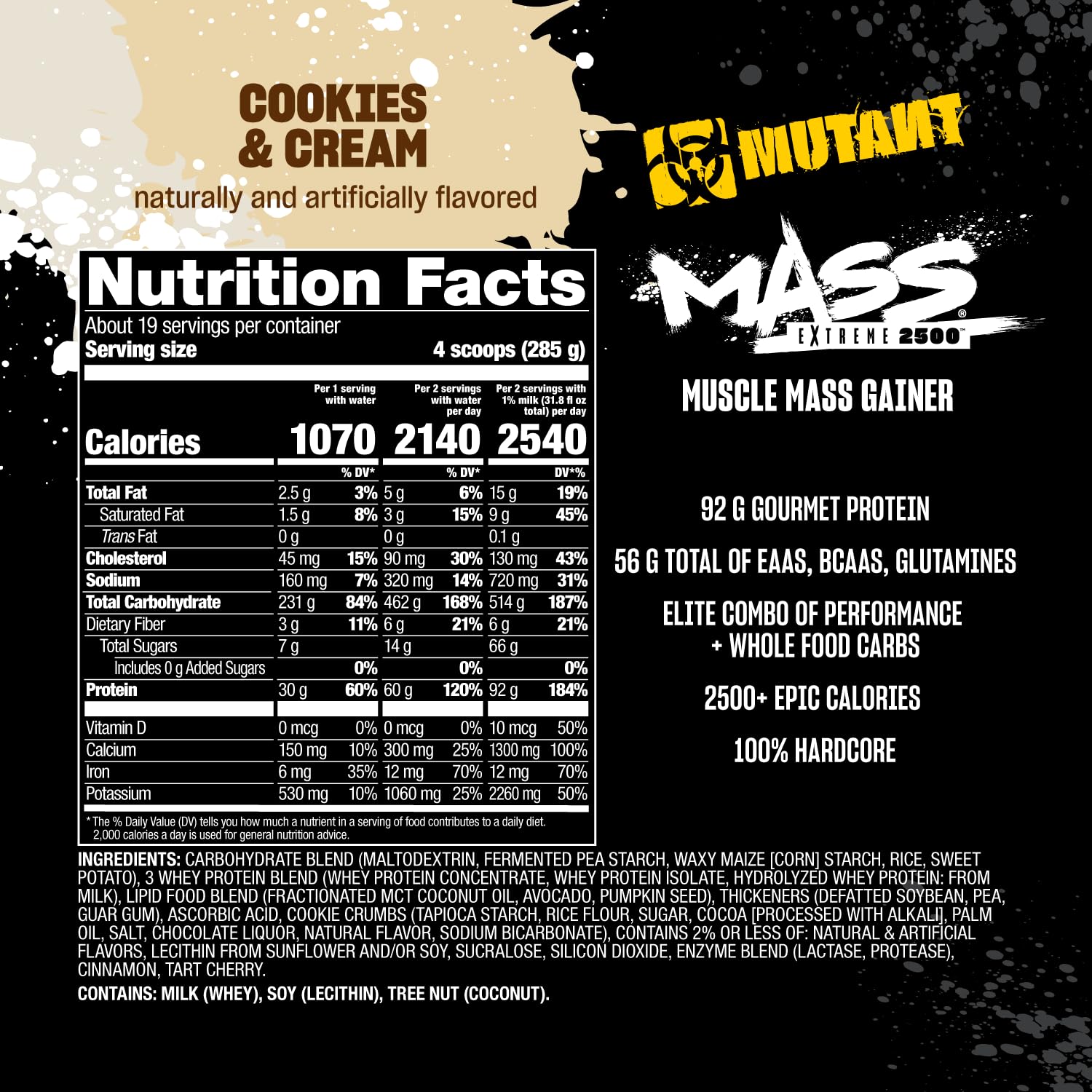 Creamy Mutant Mass Extreme Gainer shake poured.