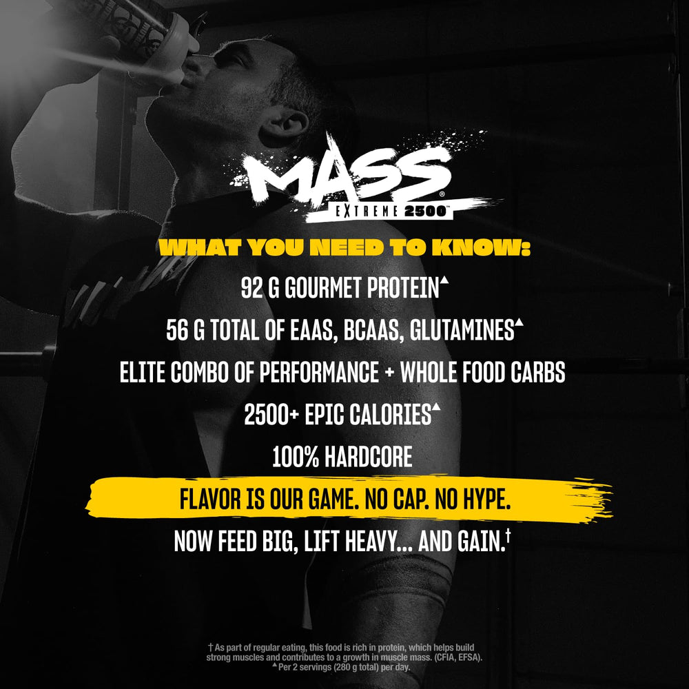 Mutant Mass Extreme Gainer natural grains like barley and oats featured as whole-food ingredients.
