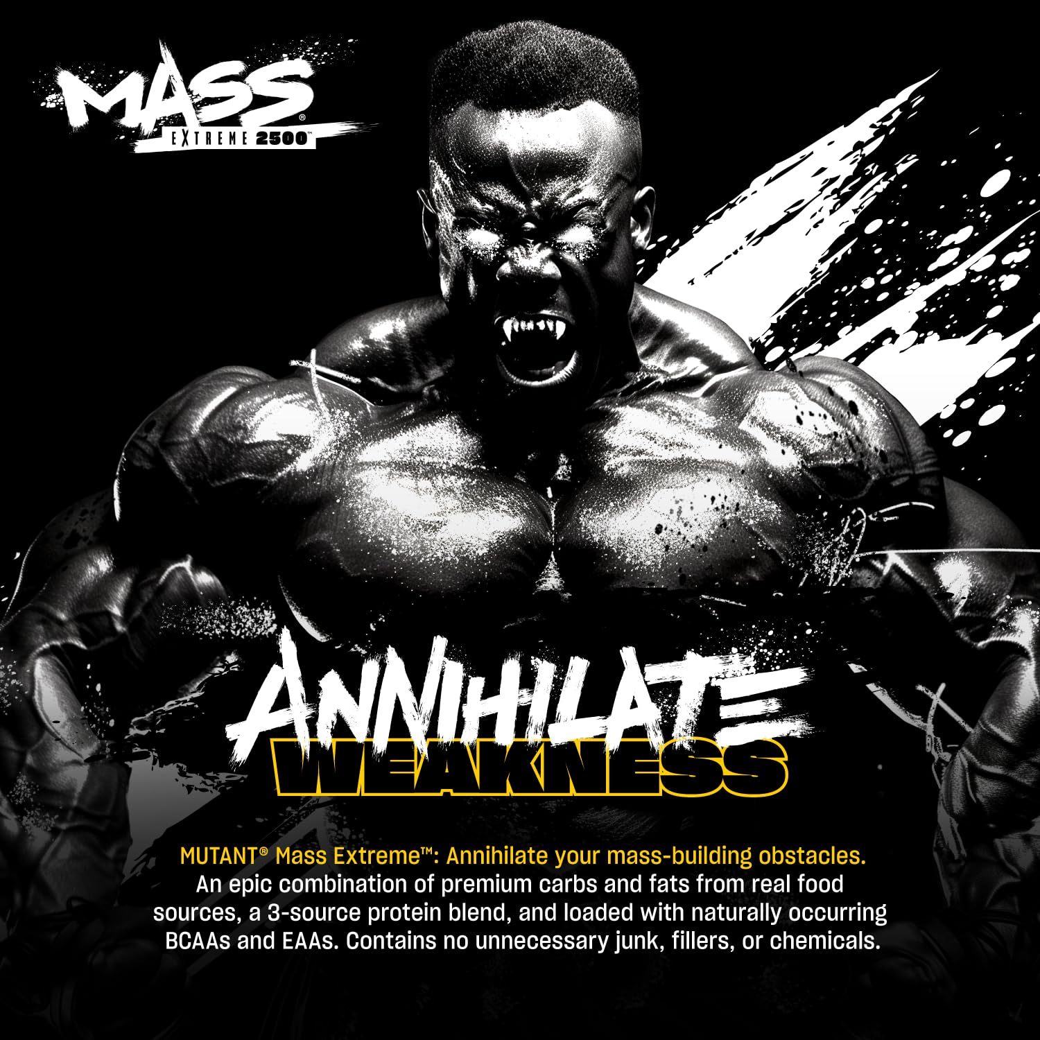 Mutant Mass Extreme Gainer whey blend supports post-workout fueling and muscle recovery.