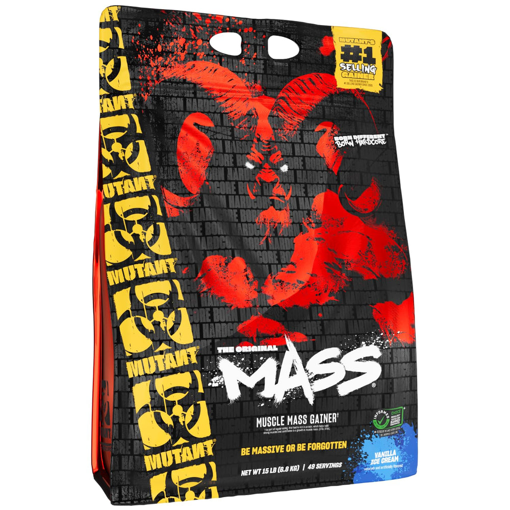 Mutant Mass vanilla ice cream tub for high calorie gains