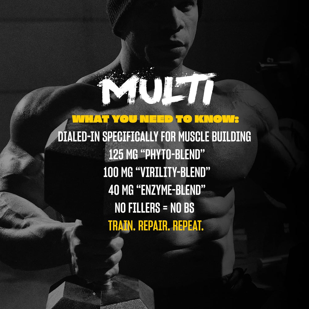 Mutant Multi nutrition label view illustrating multi-system support delivery