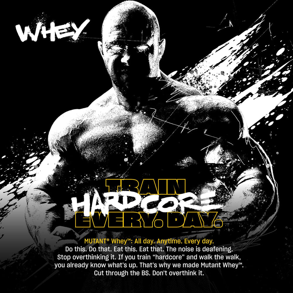 Mutant Whey Vanilla Ice Cream nutrition label highlighting protein content.