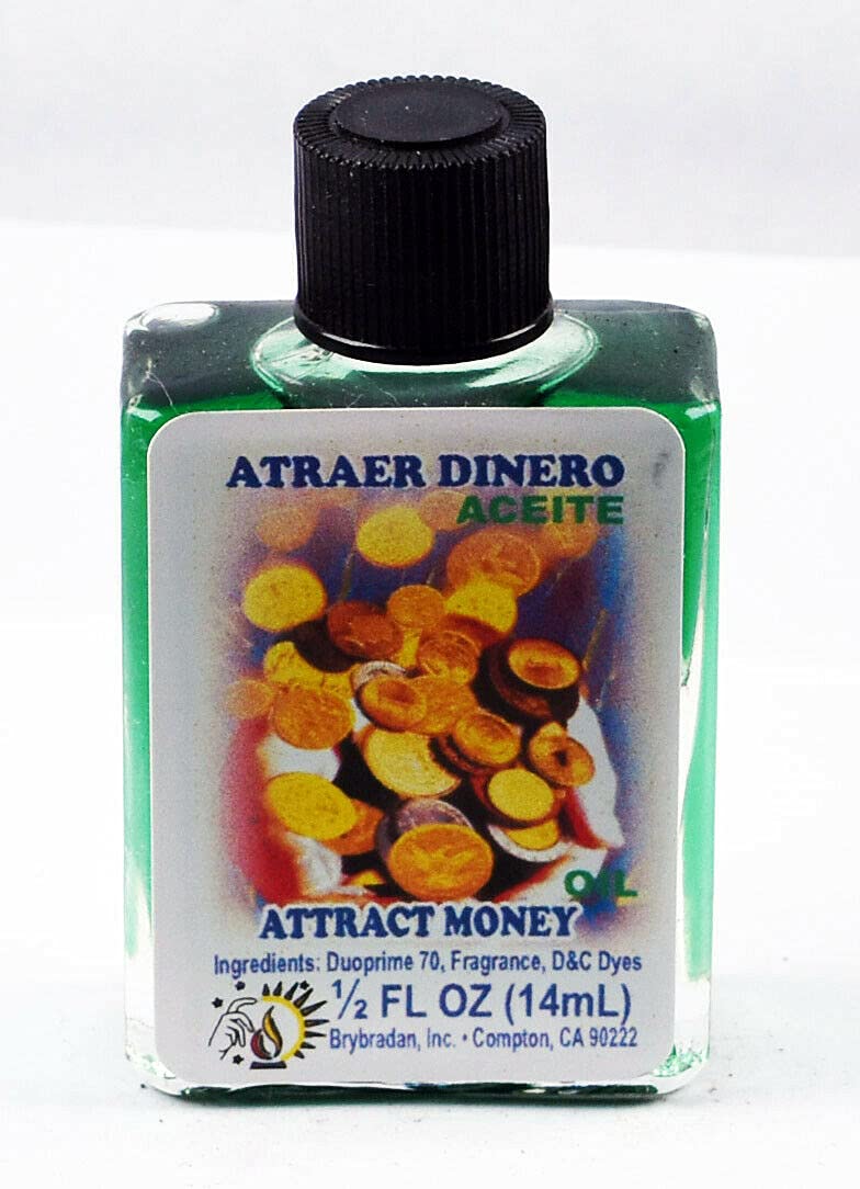 MW Brybradan attract money oil bottle for ritual use and energy focus.