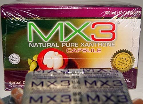 MX3 Mangosteen capsules closeup highlighting smooth softgel texture for easy swallowing.