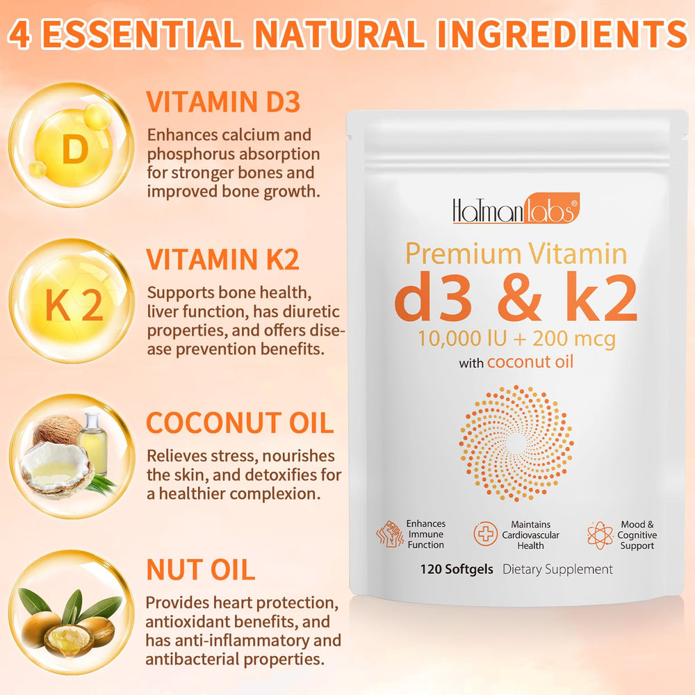 MXCZBSM Vitamin D3 K2 softgel with coconut oil matrix enhances absorption