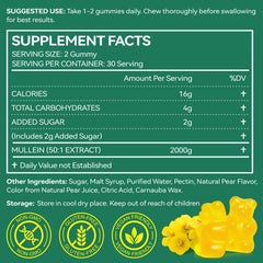 MXCZBSM Mullein Gummies pear flavor close-up highlighting taste