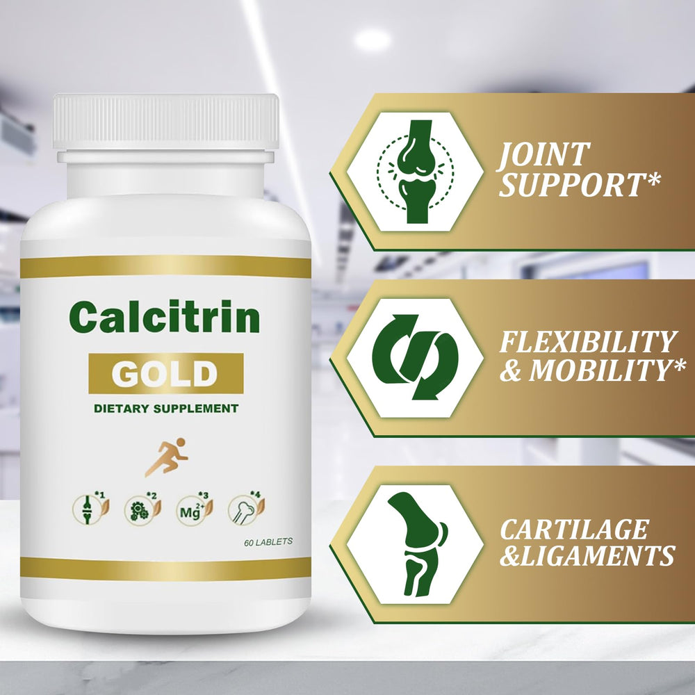 MXZ Calcitrin Gold capsules close-up highlighting cartilage and mobility support