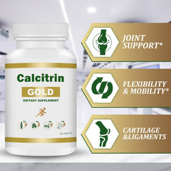 MXZ Calcitrin Gold capsules close-up highlighting cartilage and mobility support