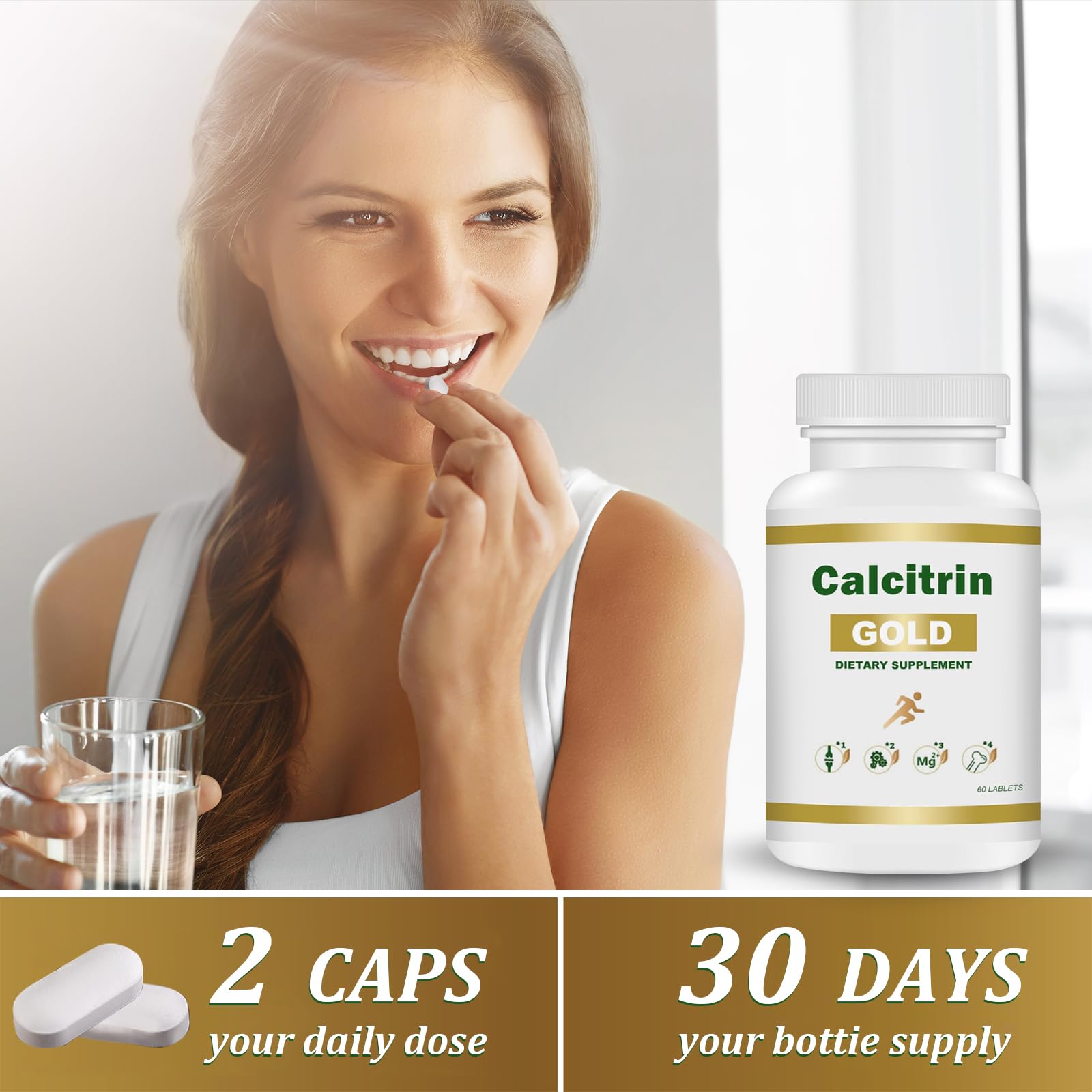 MXZ Calcitrin Gold joint illustration emphasizes bones and cartilage