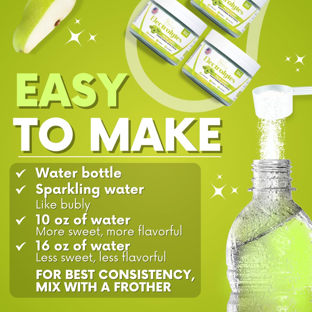 Ingredients list highlighting natural nutrition of Pear Candy Electrolytes Powder