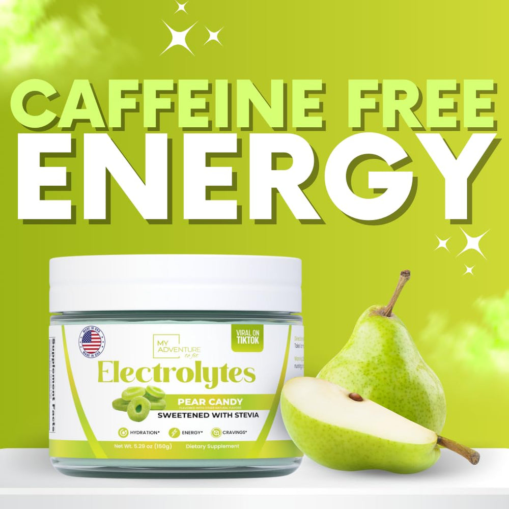 Travel pack of Pear Candy Electrolytes Powder ready to mix
