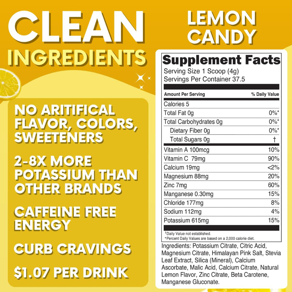 My Adventure to Fit Lemon Candy Electrolytes pour to mix on the go.