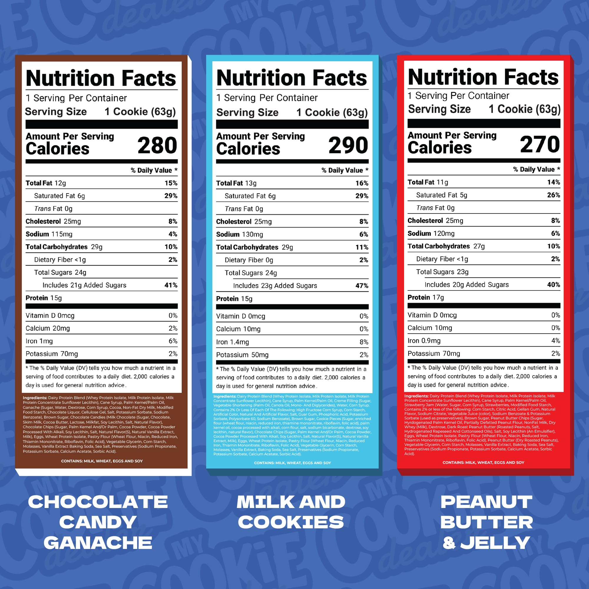 My Cookie Dealer Milk and Cookies flavor close up, protein packed