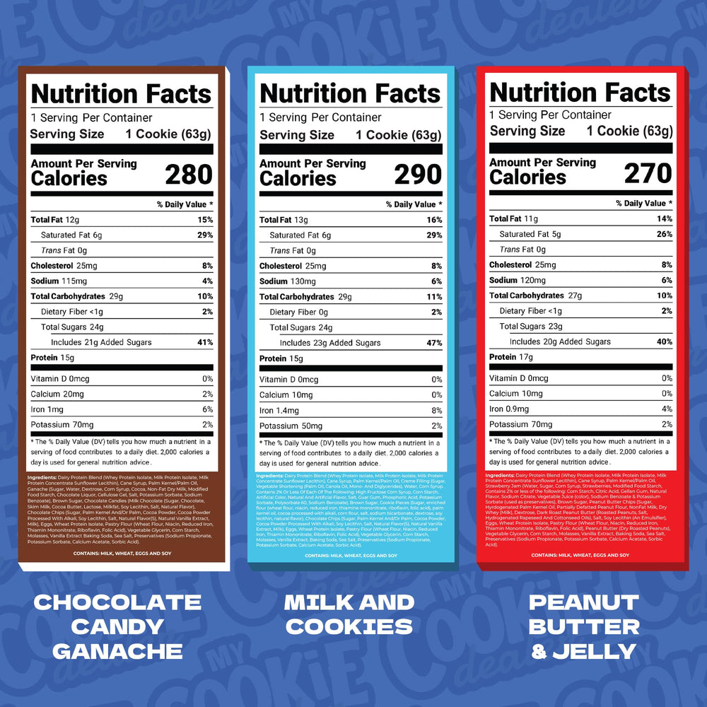 My Cookie Dealer Milk and Cookies flavor close up, protein packed