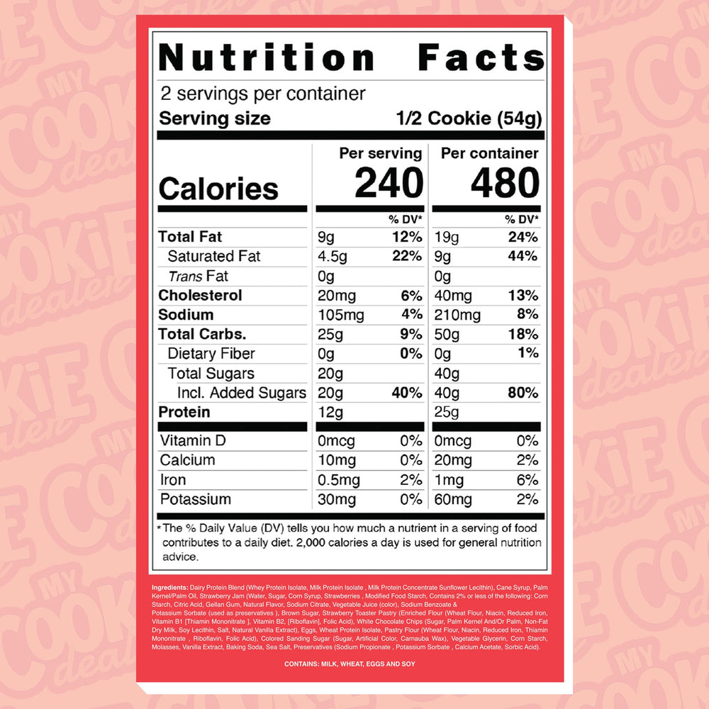 My Cookie Dealer strawberry toaster protein cookies closeup, rich jam flavor for tasty snacks