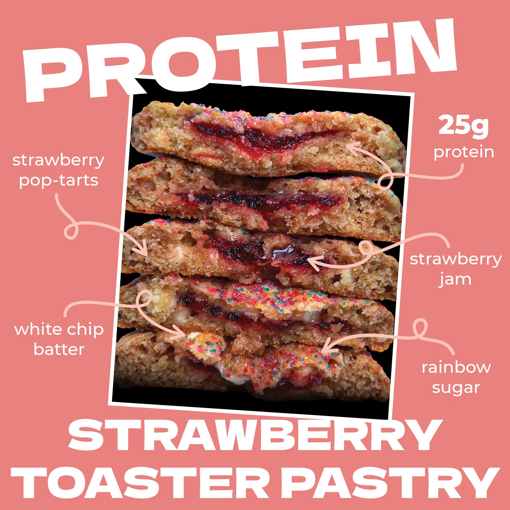 My Cookie Dealer strawberry toaster protein cookies nutrition label, protein-rich snack details
