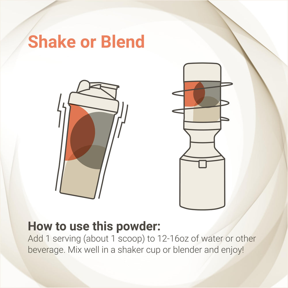 My Optimal Blend Vanilla Protein powder mixing demonstrates easy dissolution and vanilla flavor