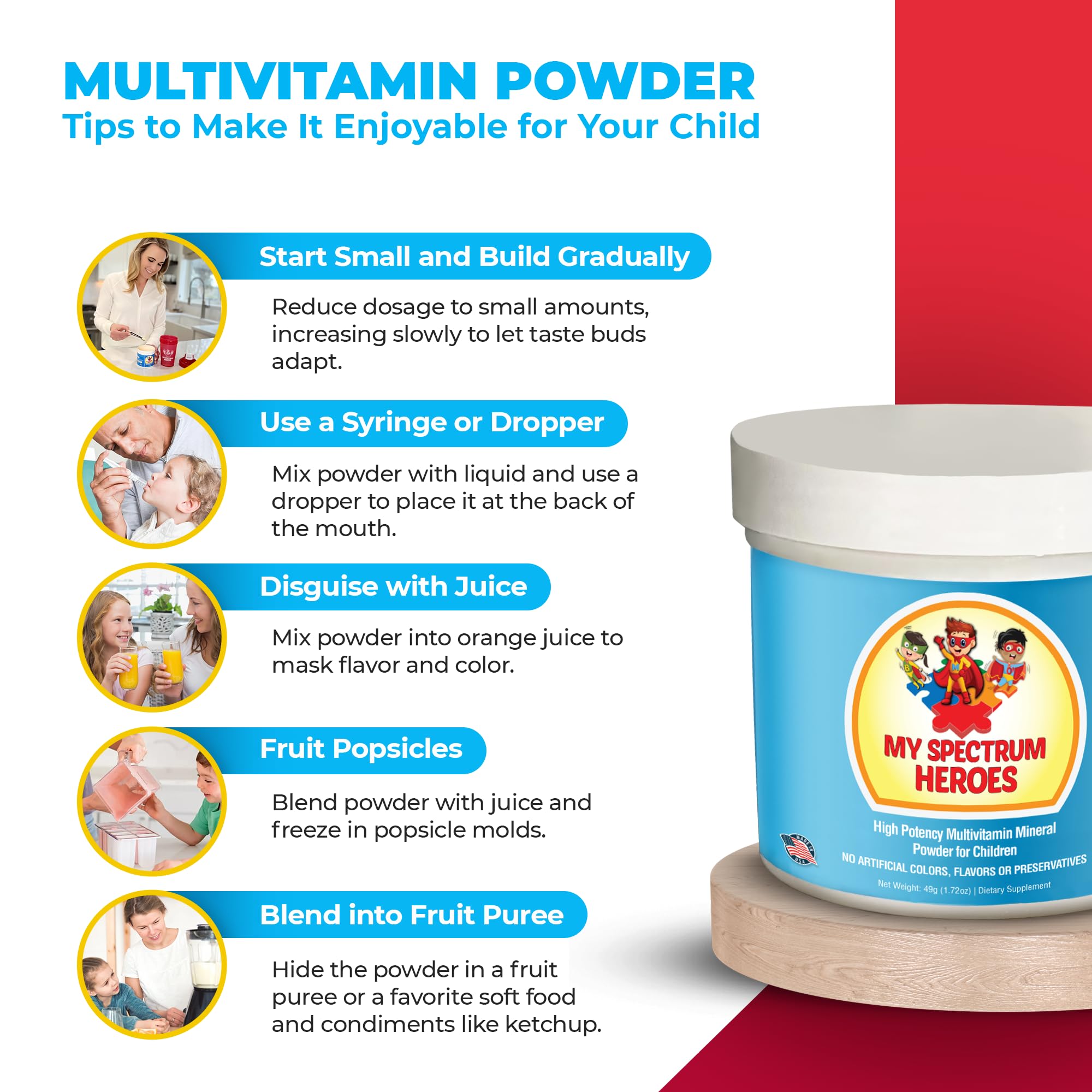 Glass of smoothie with My Spectrum Heroes Kids Powder ready for mixing.
