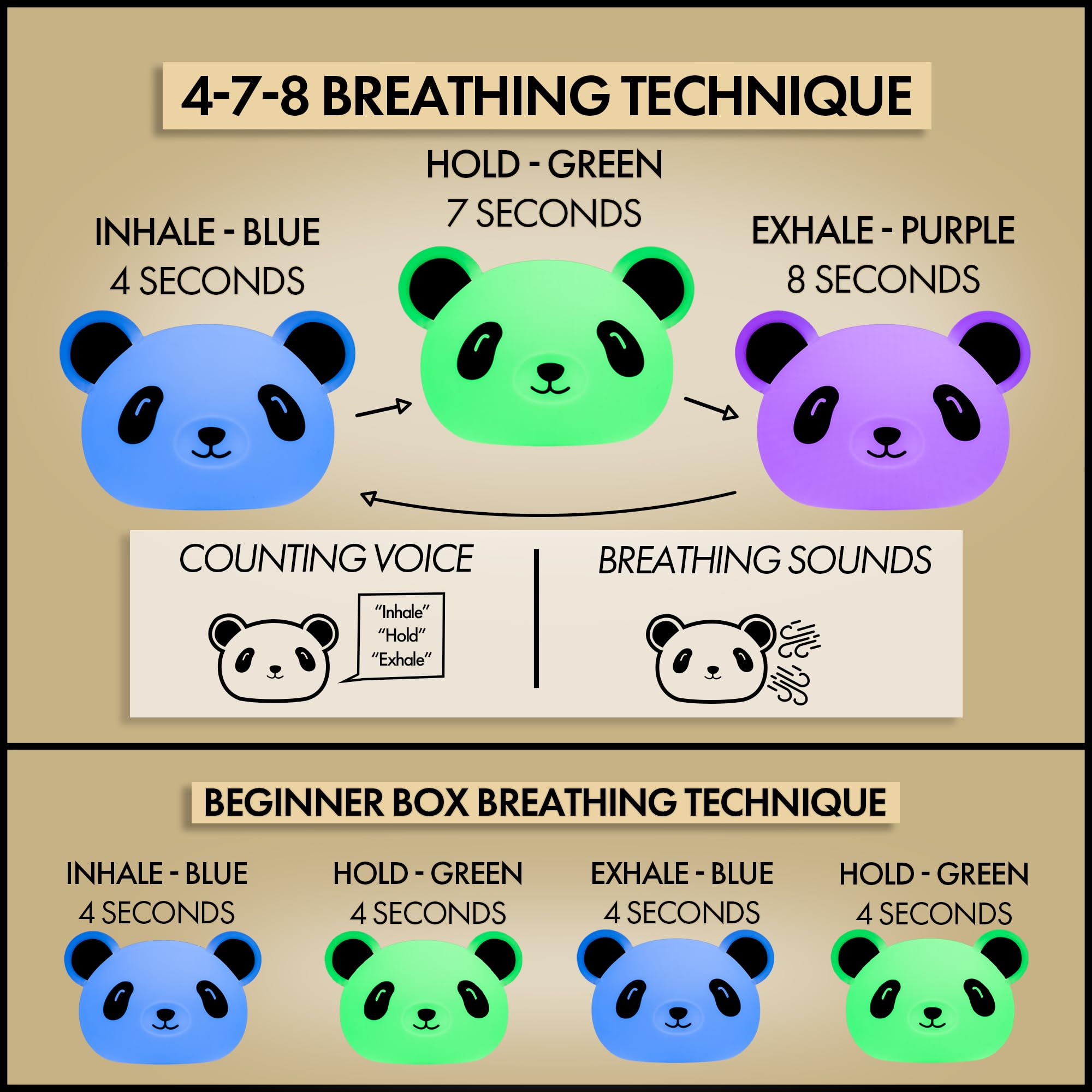 My Zen Den Presence Panda sleep sounds softly support restful nights.