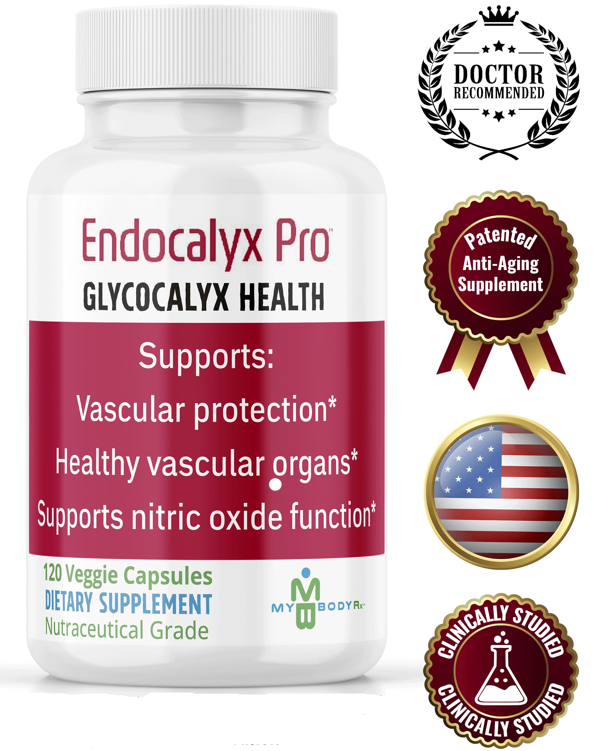 MYBODYRX Endocalyx Pro bottle top view emphasizes seal and freshness.