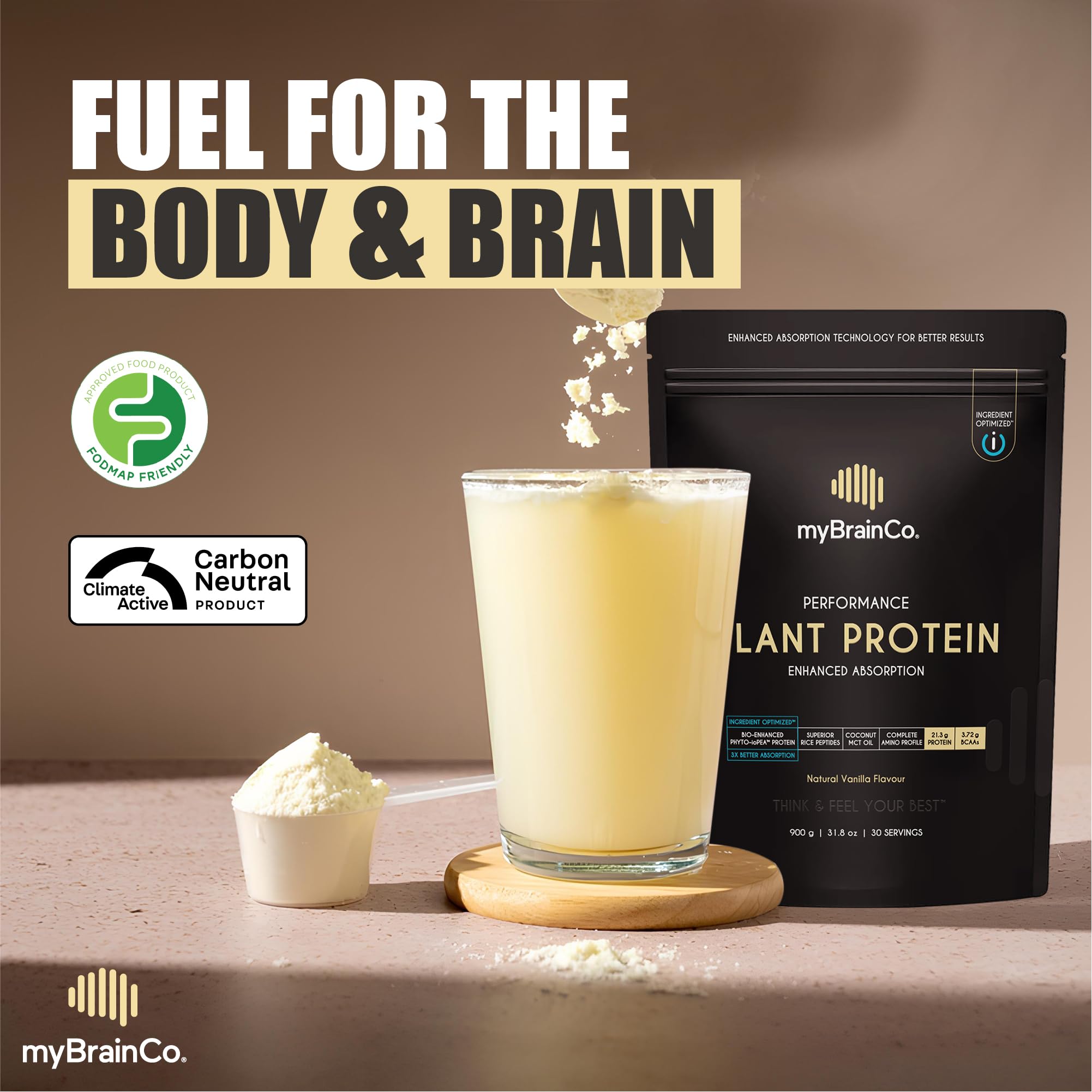 myBrainCo creamy vanilla flavor close-up showcasing superior taste and texture
