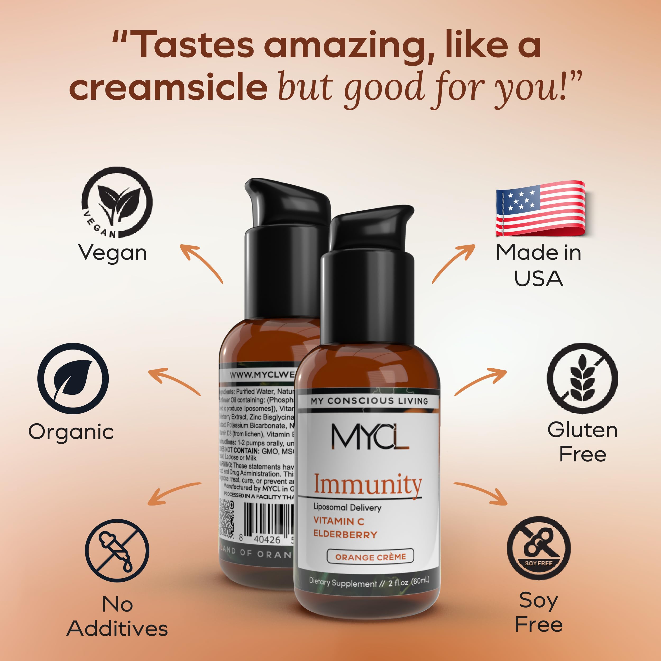 MYCL vitamin C droplets close-up with liposomal texture