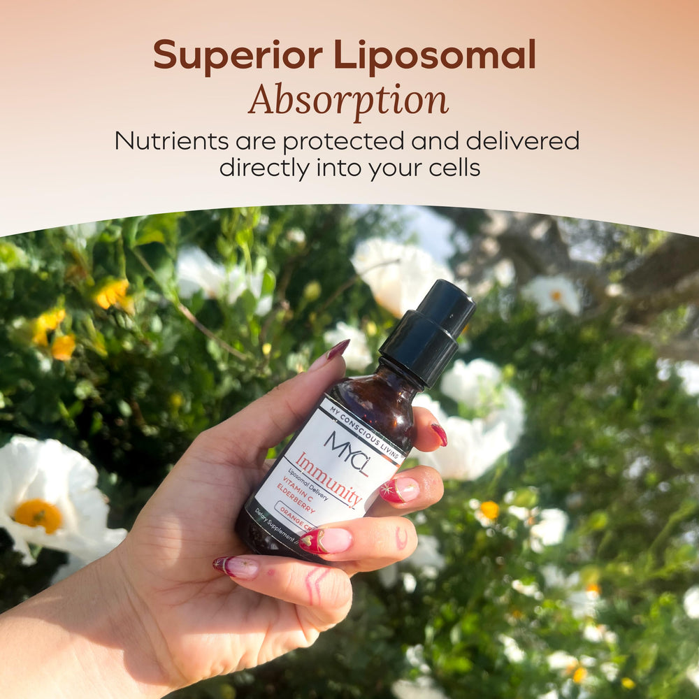 MYCL liposomal C elderberry label highlights herbal immune blend