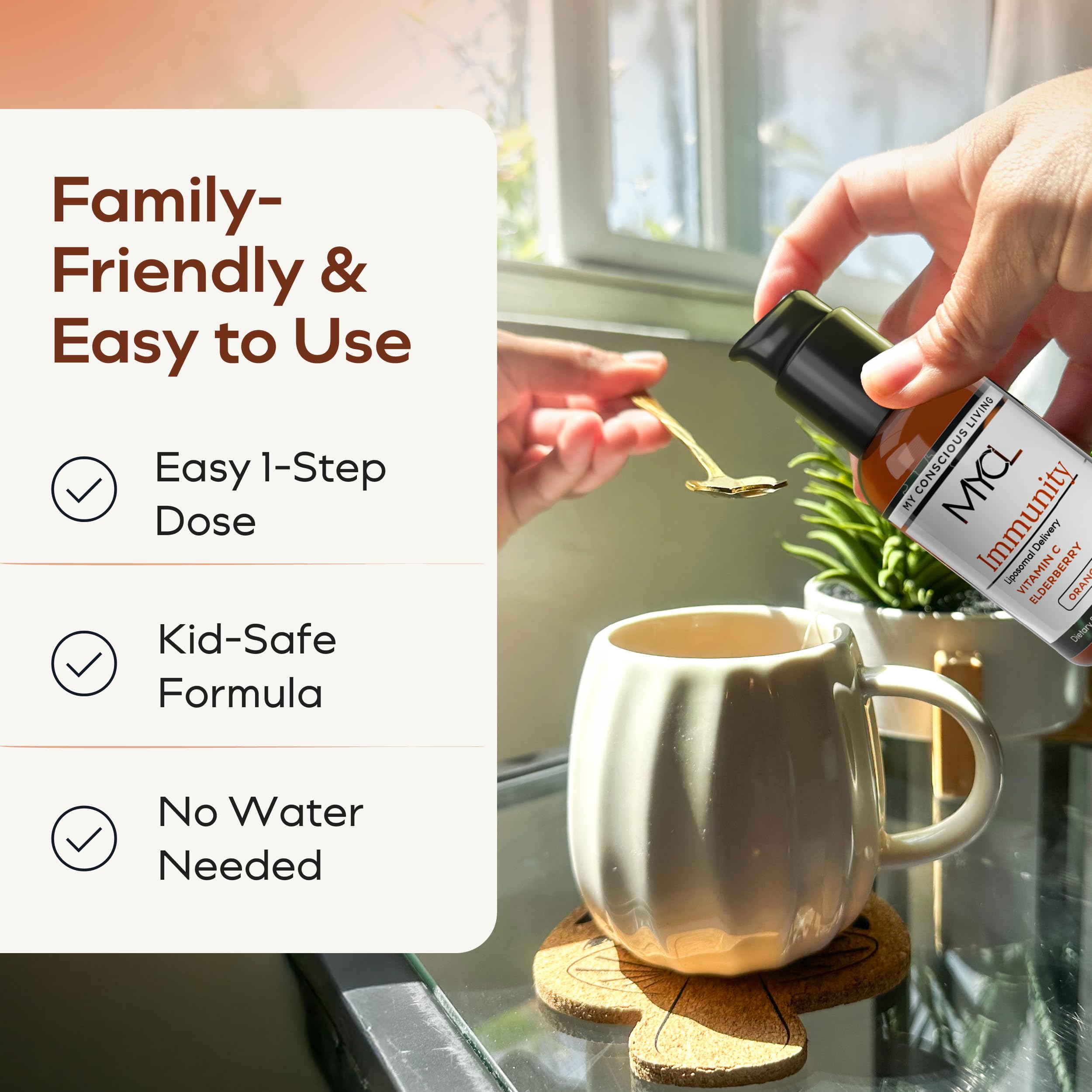 MYCL liposomal C ingredients panel on bottle label
