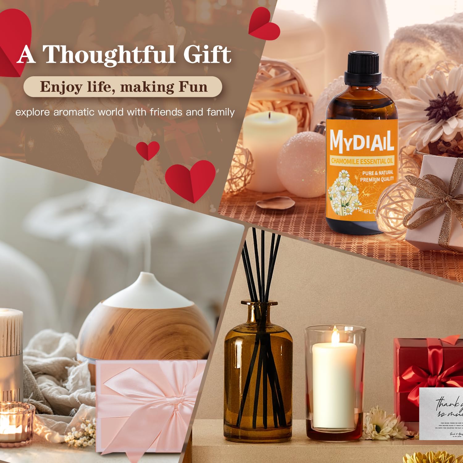 Relaxing bath scene using MYDIAIL chamomile oil for soothing rituals.