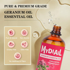MYDIAIL Geranium Essential Oil diffuser aroma for a calming, uplifting space.