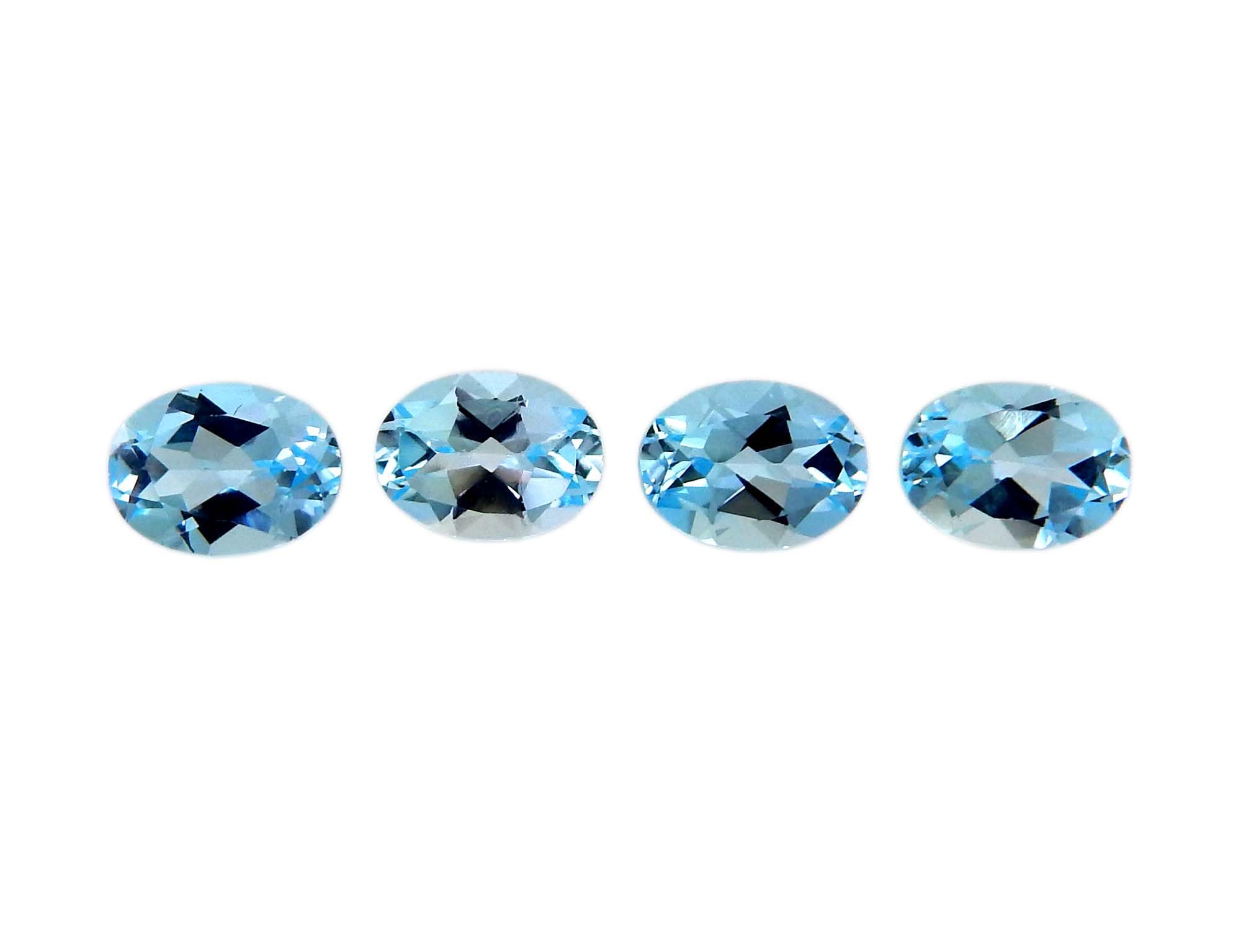 Myhealingworld blue topaz oval 4x6mm four-stone box2 front view for jewelry making